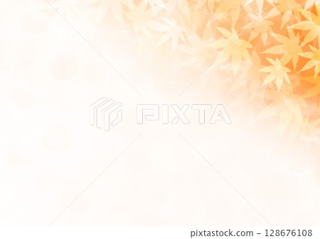 Orange colored autumn leaves background 128676108
