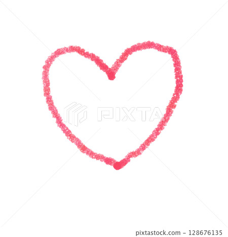 Hand-drawn style cute heart illustration 128676135