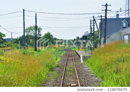 View from the train window on JR Hokkaido's Nemuro Line from Atsuboko Station to Ochiishi Station View from the train window on JR Hokkaido's Nemuro Line from Atsuboko Station to Ochiishi Station 128676679