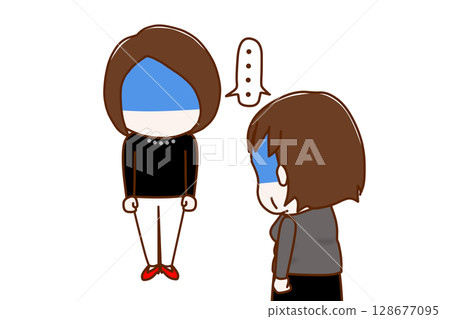 (Multiple) A woman and a fat woman who both turn pale, look down in silence, and can't say anything (Multiple) A woman and a fat woman who both turn pale, look down in silence, and can't say anything 128677095
