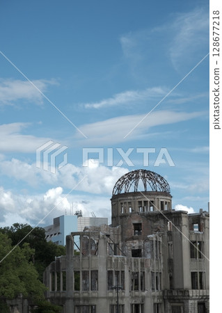 廣島原子彈爆炸圓頂屋反戰無核和平祈禱輻射暴露 128677218