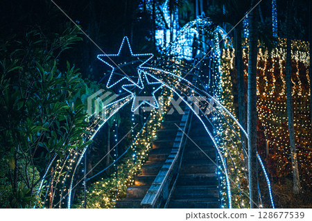 Okinawa's largest illumination | Southeast Botanical Garden Night 128677539