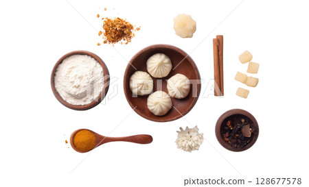 Festive treats for Ganesh Chaturthi, created with AI, PNG 128677578