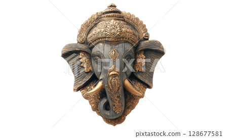 Ganesh art celebrating Ganesh Chaturthi, created with AI, PNG 128677581