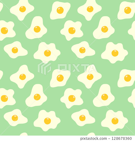 Seamless pattern with illustrations of fried eggs Seamless pattern with illustrations of fried eggs 128678360