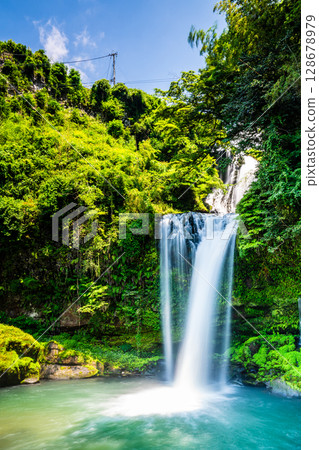 Jion Falls with fresh greenery [Hita City, Oita Prefecture] 128678979