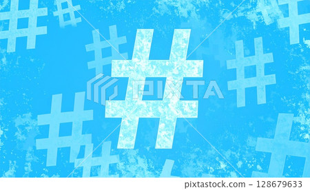 Hashtags floating under the ice Hashtags floating under the ice 128679633