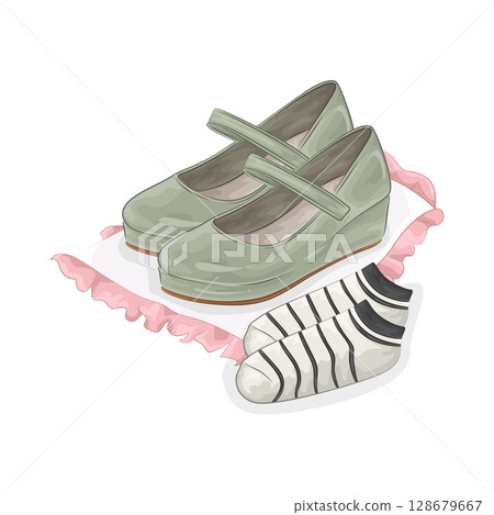 Illustration of Woman Shoes 128679667