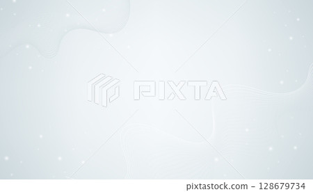 Abstract futuristic white background with flow dots and glitter lights. Vector illustration 128679734