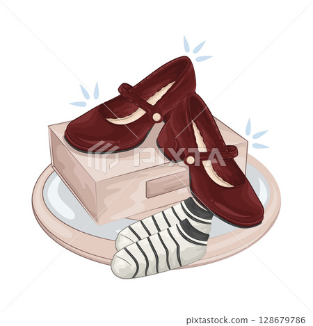 Illustration of Woman Shoes Illustration of Woman Shoes 128679786