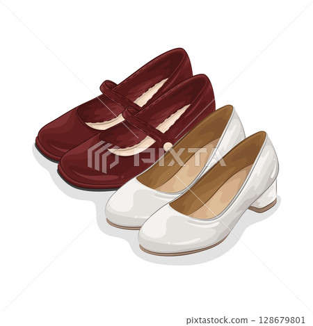 Illustration of Woman Shoes Illustration of Woman Shoes 128679801