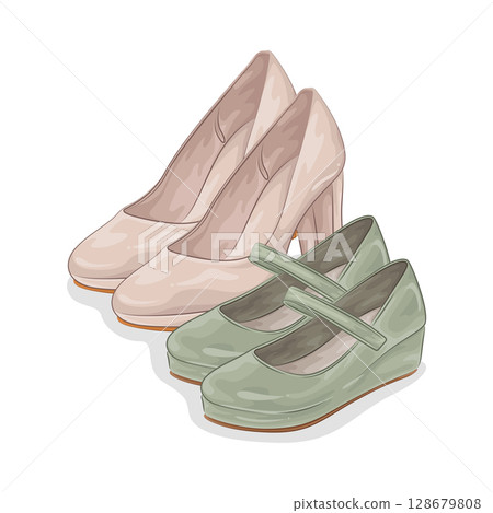 Illustration of Woman Shoes  128679808