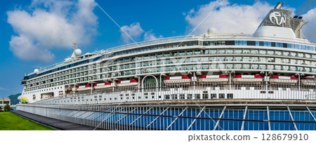 Cruise ship arriving at Nagasaki Port (Star Navigator) Matsugae Pier Panorama [Nagasaki City] 128679910