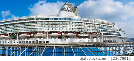 Cruise ship arriving at Nagasaki Port (Star Navigator) Matsugae Pier Panorama [Nagasaki City] 128679912