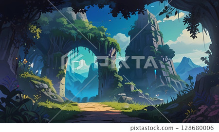 遊戲背景:深山古廟遺址 遊戲背景:深山古廟遺址 128680006