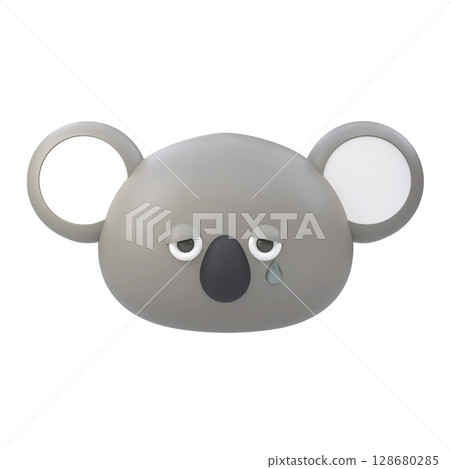 3D illustration of a crying koala's face. Endangered species and environmental destruction concept 3D illustration of a crying koala's face. Endangered species and environmental destruction concept 128680285