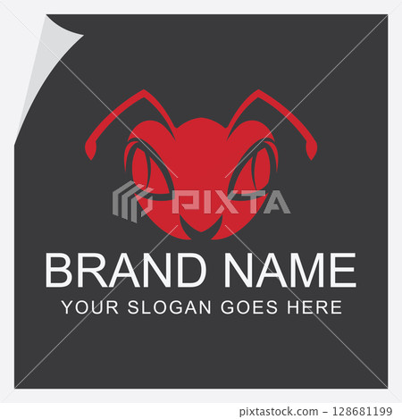 Ant Logo Symbol of Teamwork and Perseverance 128681199