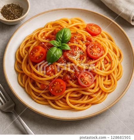 Colorful tomato pasta Colorful tomato pasta 128681501