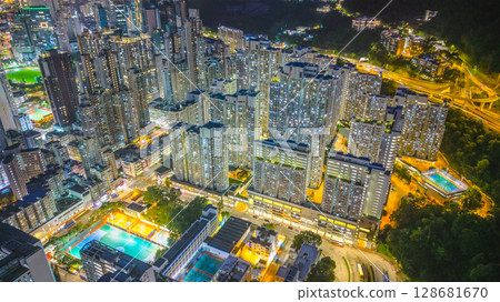 July 18 2025 So Uk Estate Night View With Tower Lights 128681670