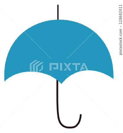 Simple blue umbrella illustration Simple blue umbrella illustration 128682011