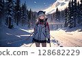 滑雪女孩 128682229