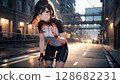 騎自行車的女孩 128682231