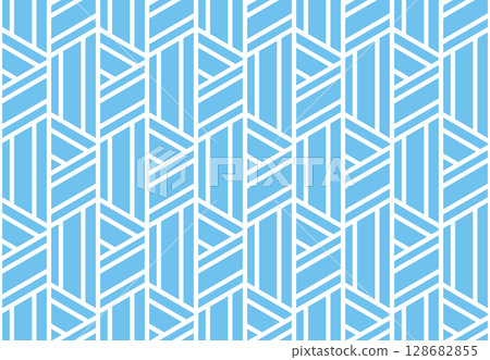Abstract geometric pattern with stripes, lines. Seamless vector background. White and blue ornament. Simple lattice graphic design Abstract geometric pattern with stripes, lines. Seamless vector background. White and blue ornament. Simple lattice graphic design 128682855