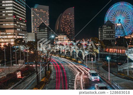 Yokohama Minato Mirai long exposure photography Yokohama Minato Mirai long exposure photography 128683018