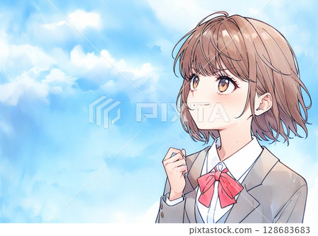 學生們在希望的藍天下立下未來志向 學生們在希望的藍天下立下未來志向 128683683