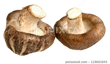 Shiitake Mushrooms isolated Shiitake Mushrooms isolated 128683845
