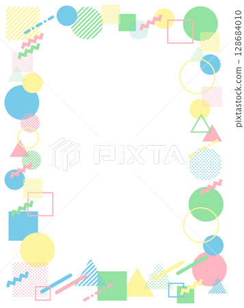 柔和色彩流行幾何框架 128684010