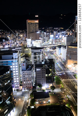 Night view of Kobe city from the observation deck of Kobe City Hall Night view of Kobe city from the observation deck of Kobe City Hall 128684257