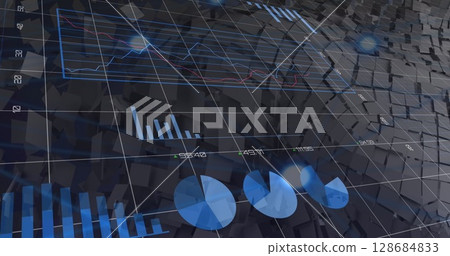 Image of data processing over squares 128684833