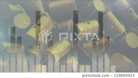 Image of data processing over nuclear barrels Image of data processing over nuclear barrels 128684923