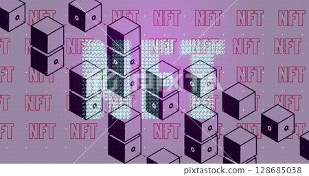 Image of nft texts over shapes 128685038