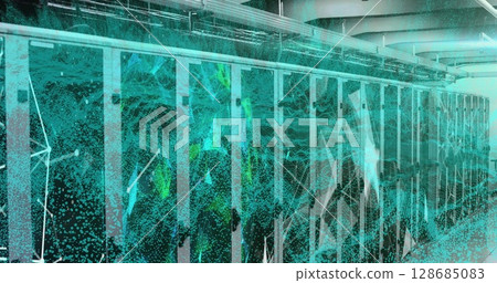 Image of shapes over server room Image of shapes over server room 128685083