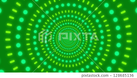 Image of moving shapes on green background Image of moving shapes on green background 128685136