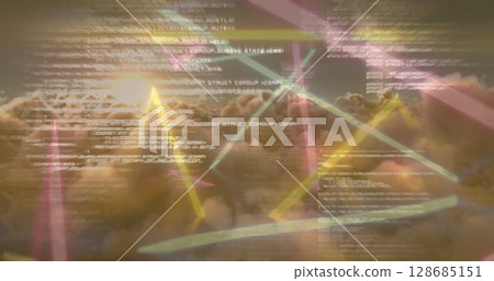 Image of data processing over clouds Image of data processing over clouds 128685151