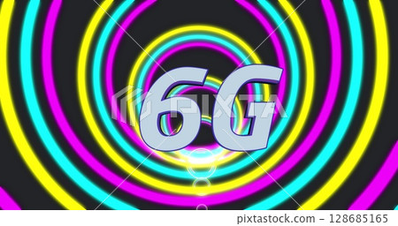 Image of 6g text over shapes 128685165