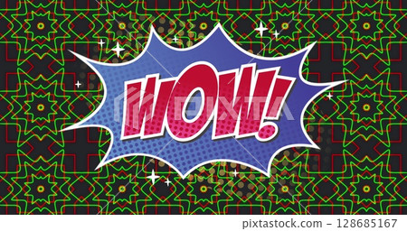 Image of wow text over shapes Image of wow text over shapes 128685167