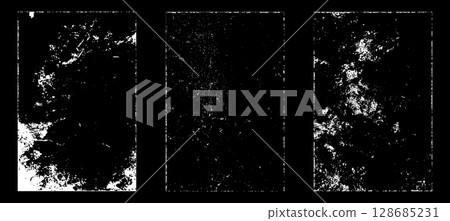 Black and white grunge. Distress overlay texture. Abstract surface dust and rough dirty wall background concept. Distress illustration simply place over object to create grunge effect. Vector EPS10. Black and white grunge. Distress overlay texture. Abstract surface dust and rough dirty wall background concept. Distress illustration simply place over object to create grunge effect. Vector EPS10. 128685231