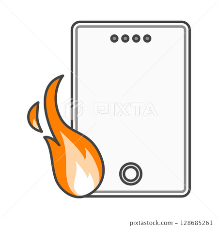 警告！白色手機電池（智慧型手機充電器）起火燃燒 128685261