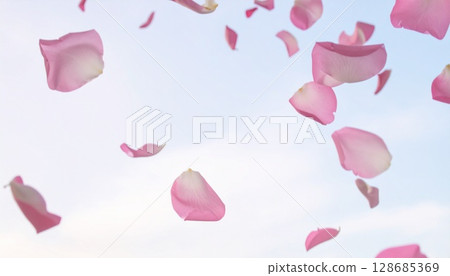慢動作溫柔的玫瑰花瓣空間 慢動作溫柔的玫瑰花瓣空間 128685369