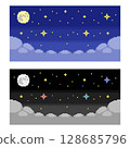 像素藝術背景（夜空）套裝 128685796