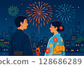 一對夫婦做煙花約會 128686289