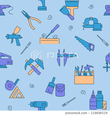 Seamless pattern with repair tools 128686529