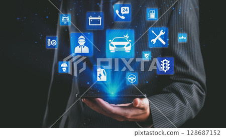 Car services and insurance solutions for vehicle protection Spire 128687152