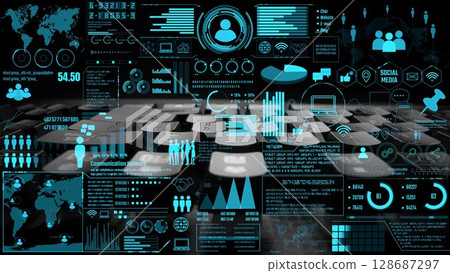 Global Connection Network and Digital Data Integration Thunk 128687297