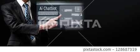 Human interact with AI artificial intelligence virtual assistant FaaS Human interact with AI artificial intelligence virtual assistant FaaS 128687319