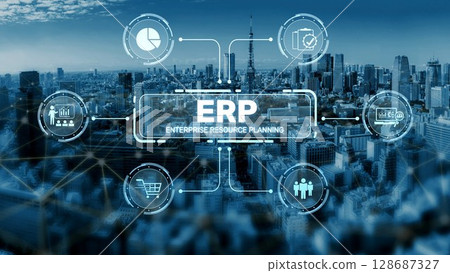 ERP System Dashboard for Enterprise Resource Planning and Business Muxer 128687327